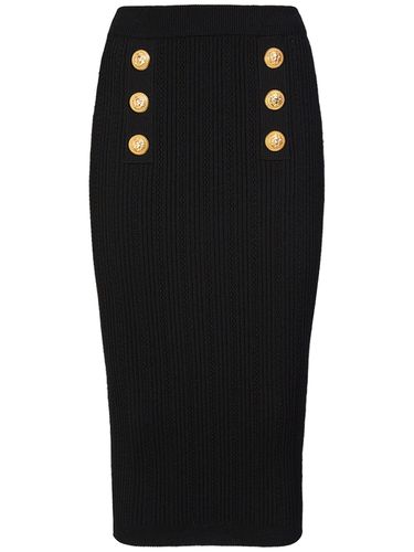 Viscose Knit Midi Skirt - BALMAIN - Modalova