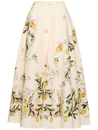 Printed Cotton Poplin Long Skirt - GIAMBATTISTA VALLI - Modalova