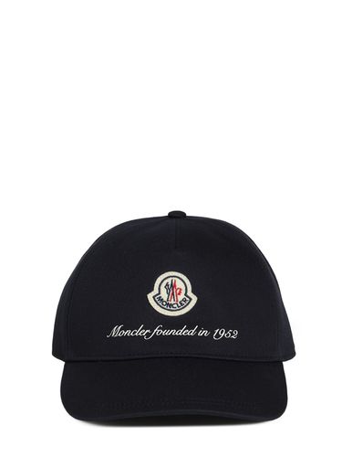 Logo Detail Cotton Baseball Cap - MONCLER - Modalova