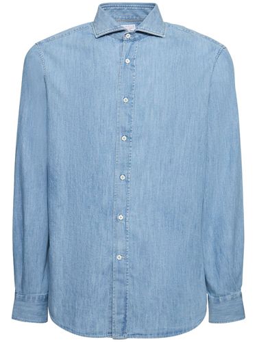 Superlight Cotton Denim Shirt - BRUNELLO CUCINELLI - Modalova