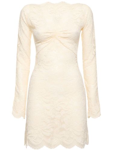 Lace L/s Boat Neck Mini Dress - RABANNE - Modalova