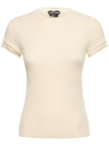 Cashmere & Silk Knit Short Sleeve Top - TOM FORD - Modalova