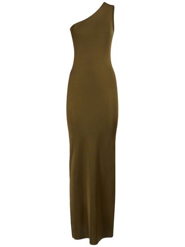 One Shoulder Long Silk Dress - SAINT LAURENT - Modalova