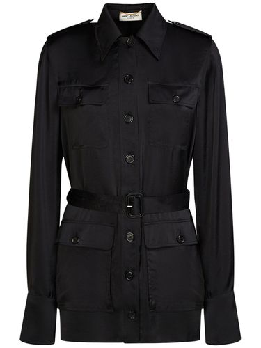 Saharan Mini Dress W/ Waist Belt - SAINT LAURENT - Modalova