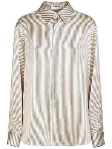 Striped Silk Shirt - SAINT LAURENT - Modalova