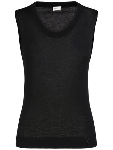 Cassandre Fine Wool Tank Top - SAINT LAURENT - Modalova