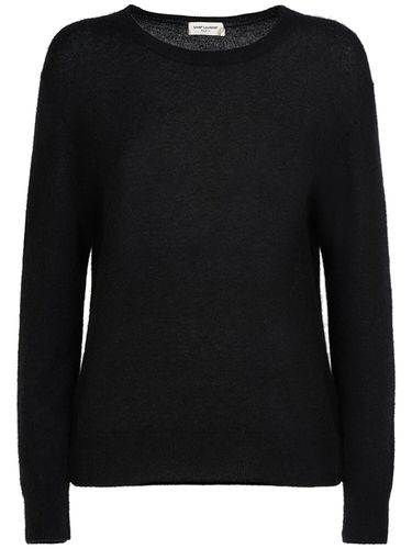 Cashmere Blend Crewneck Sweater - SAINT LAURENT - Modalova