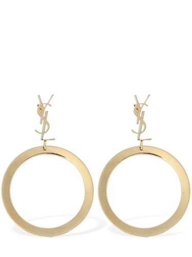 Brass Hoop Earrings - SAINT LAURENT - Modalova