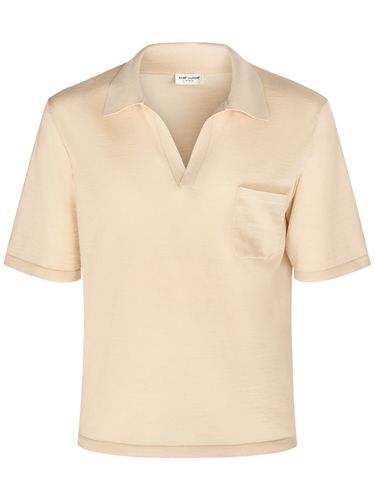 Cassandre Wool Polo Shirt - SAINT LAURENT - Modalova