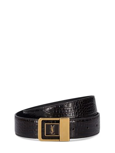 Mm Boucle La 66 Embossed Leather Belt - SAINT LAURENT - Modalova