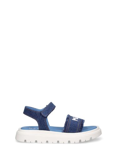 Sandalias De Denim De Algodón Con Correas - MSGM - Modalova