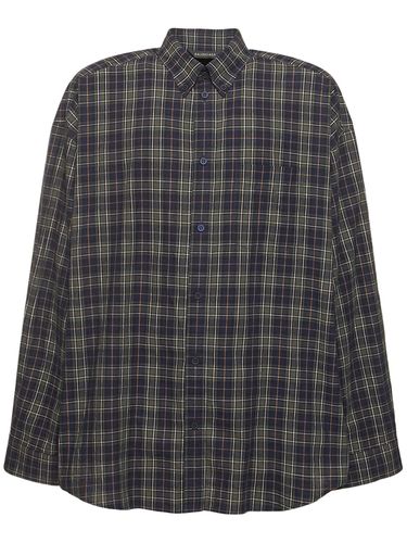 Light Check Cotton Shirt - BALENCIAGA - Modalova