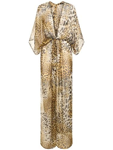 Printed Silk Chiffon Halter Maxi Dress - ROBERTO CAVALLI - Modalova