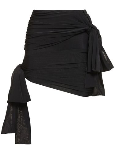 Draped Jersey Mini Skirt W/bows - BLUMARINE - Modalova