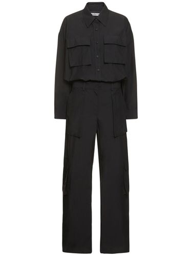 Button Up Cotton Blend Cargo Jumpsuit - ALEXANDER WANG - Modalova