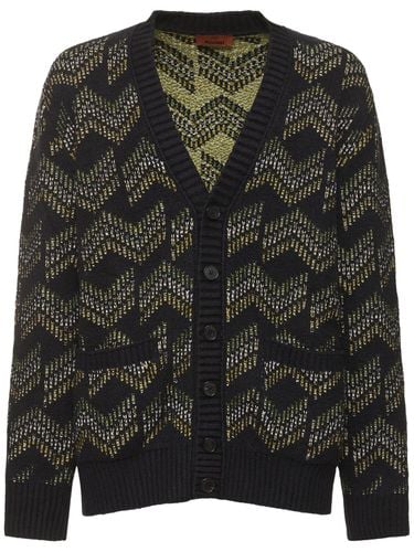 Monogram Jacquard Cotton Knit Cardigan - MISSONI - Modalova