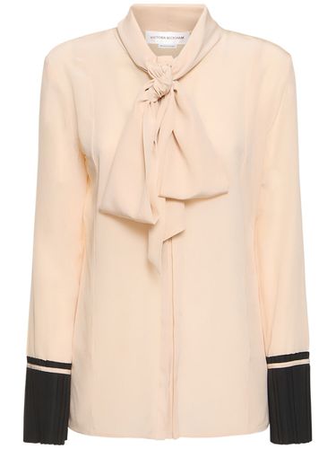 Pleated Cuff Detail Silk Shirt - VICTORIA BECKHAM - Modalova