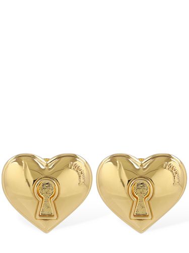 Heart Stud Clip-on Earrings - MOSCHINO - Modalova