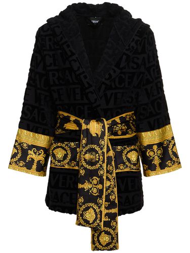 Barocco & Robe Short Cotton Robe - VERSACE - Modalova