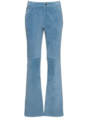 Leather & Suede Straight Pants - CHLOÉ - Modalova