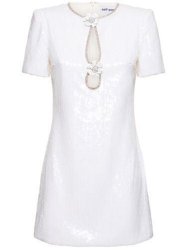 Sequined Short Sleeve Mini Dress - SELF-PORTRAIT - Modalova