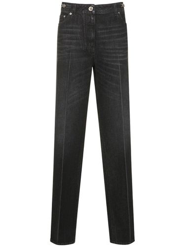 Denim Straight Jeans - VERSACE - Modalova