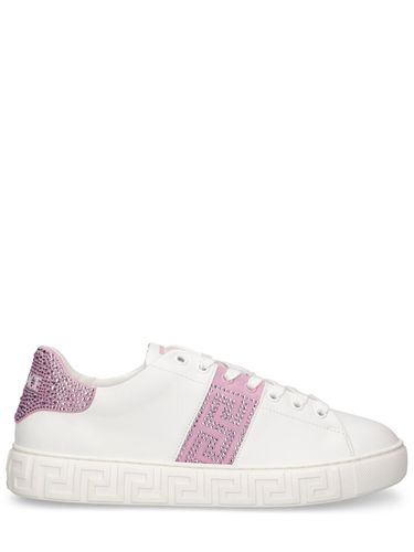 Crystal Logo Sneakers - VERSACE - Modalova