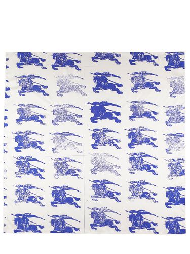 Foulard In Seta Stampata - BURBERRY - Modalova