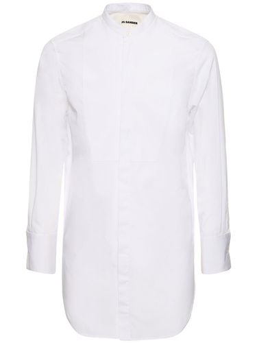 Oversize Cotton Poplin Plastron Shirt - JIL SANDER - Modalova