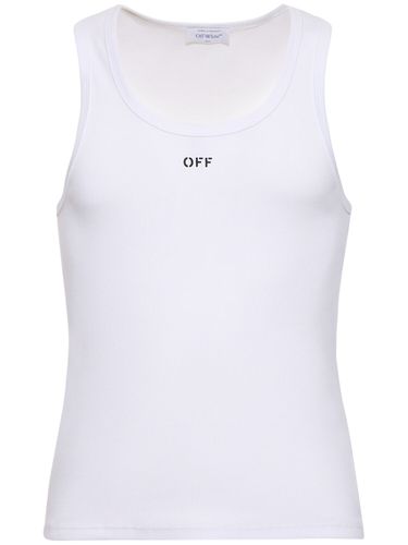 Off Stamp Cotton Blend Tank Top - OFF-WHITE - Modalova