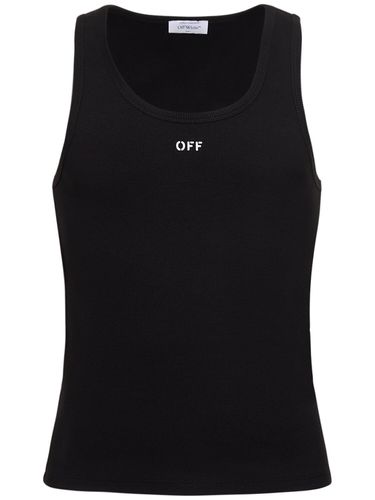 Off Stamp Cotton Blend Tank Top - OFF-WHITE - Modalova