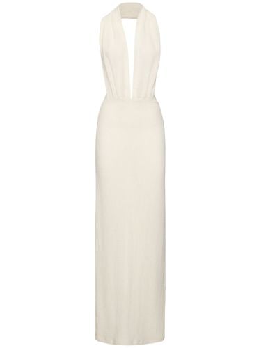 Bandeau Linen Blend Halter Neck Dress - LUDOVIC DE SAINT SERNIN - Modalova