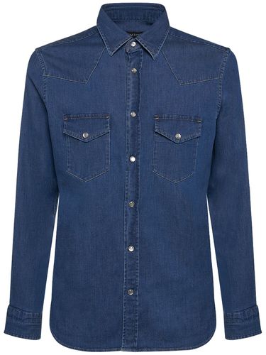 Washed Denim Slim Fit Western Shirt - TOM FORD - Modalova