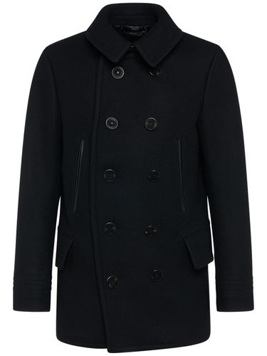 Japanese Melton Wool Blend Peacoat - TOM FORD - Modalova