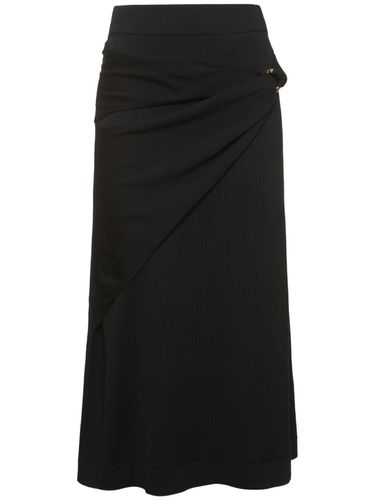 Wool Knit Draped Midi Skirt W/ Ring - JIL SANDER - Modalova