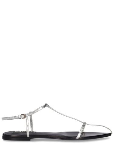 Mm Metallic Leather T-bar Sandals - JIL SANDER - Modalova