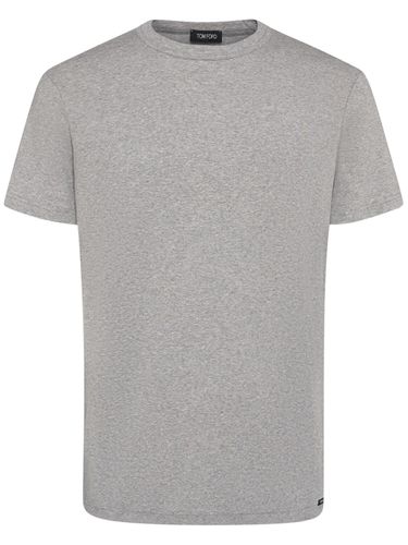 Cotton Jersey Crewneck T-shirt - TOM FORD - Modalova