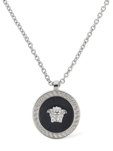 Metal Necklace Logo Charm - VERSACE - Modalova