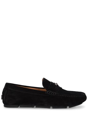 Driver Leather Loafers - VERSACE - Modalova