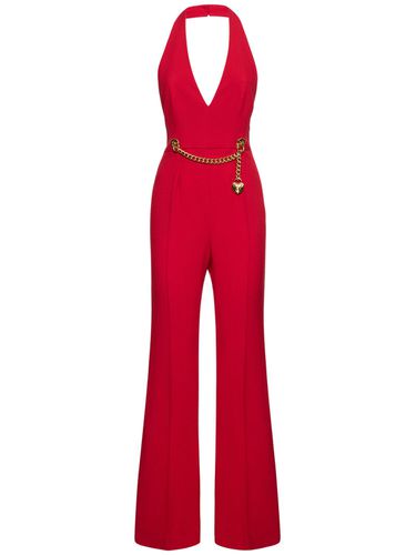 Neckholder-jumpsuit Aus Viskoseenverssatin - MOSCHINO - Modalova