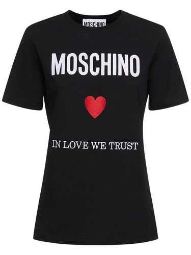 Cotton Jersey Logo T-shirt - MOSCHINO - Modalova