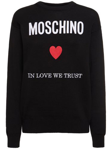 Cotton Jersey Logo Sweatshirt - MOSCHINO - Modalova