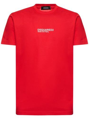 Logo Printed Cotton Jersey T-shirt - DSQUARED2 - Modalova