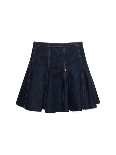 Pleated Denim Cotton Blend Mini Skirt - RE/DONE - Modalova