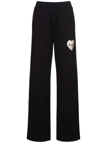 Cotton Sweatpants W/heart Logo - DSQUARED2 - Modalova