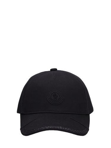 Cappello Baseball In Gabardina Di Cotone - MONCLER - Modalova