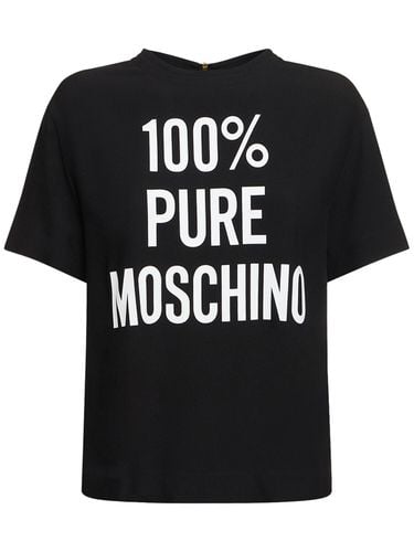 T-shirt Aus Viskosesatin Mit Logo - MOSCHINO - Modalova