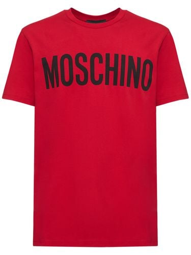 Logo Print Cotton T-shirt - MOSCHINO - Modalova