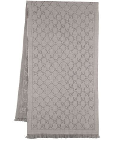 Gg Wool Jacquard Scarf - GUCCI - Modalova