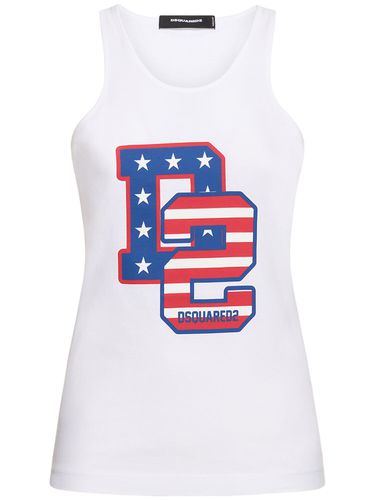 Usa Logo Printed Cotton Tank Top - DSQUARED2 - Modalova